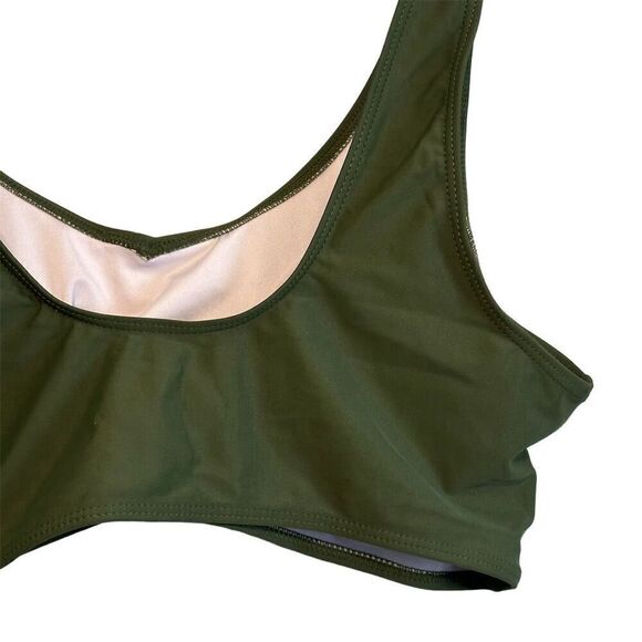 Bikini Swim Top Green Criss Cross Size XL - Picture 9 of 14